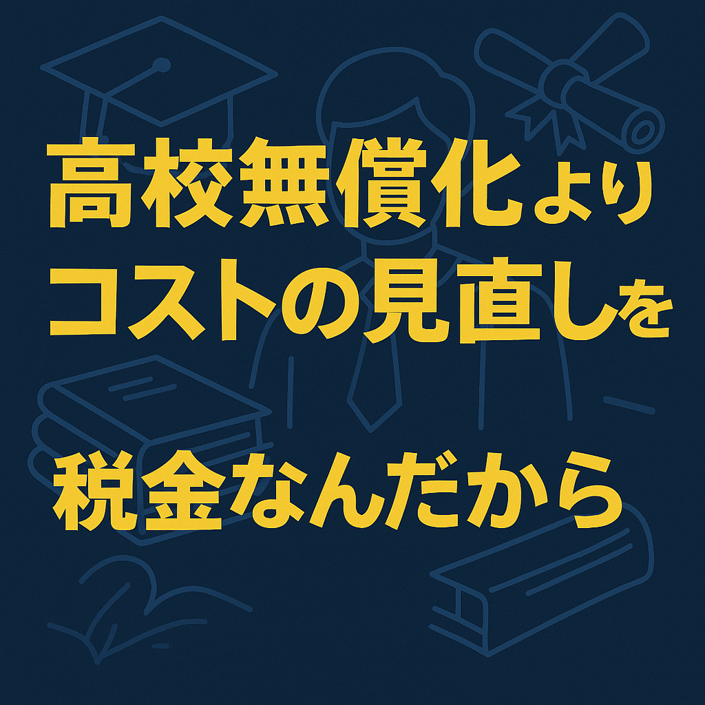 無償化の裏で消える税金：高校教育の“5兆円”構造にメスを！
