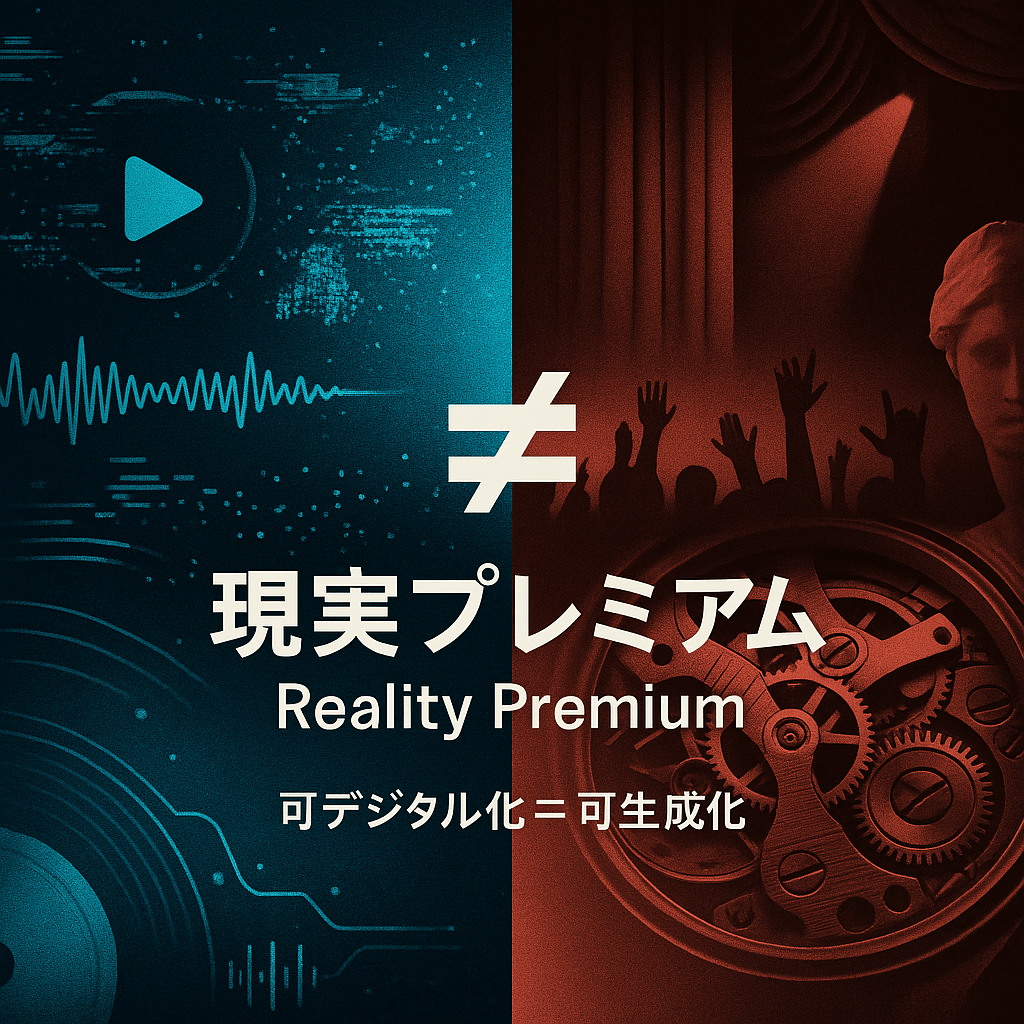 現実プレミアム──コピーの次は“生成”。それでも最後に値上がりするのは現実だ